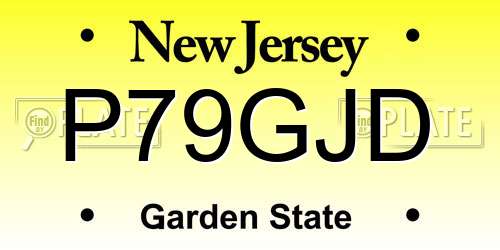 P79GJD New Jersey License Plate