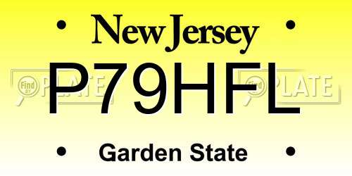 P79HFL New Jersey License Plate