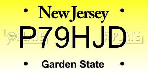 P79HJD New Jersey License Plate