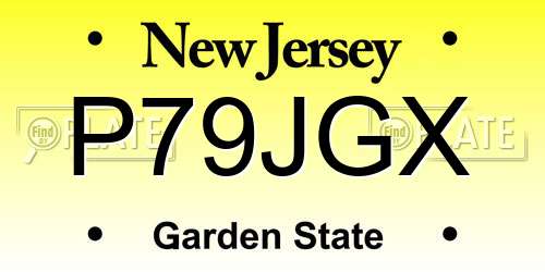 P79JGX New Jersey License Plate