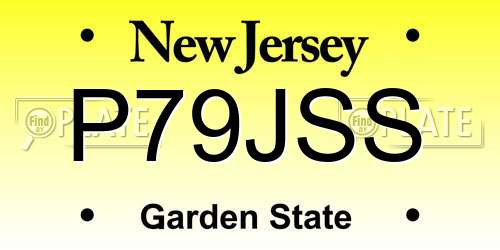 P79JSS New Jersey License Plate