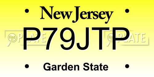 P79JTP New Jersey License Plate