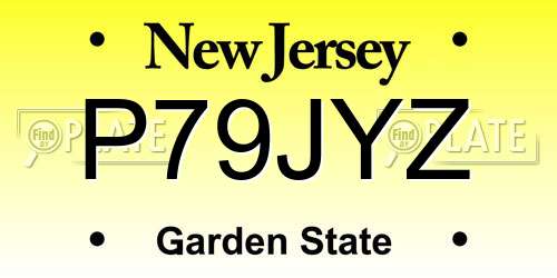 P79JYZ New Jersey License Plate