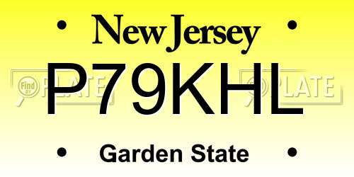 P79KHL New Jersey License Plate