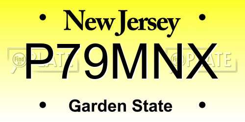 P79MNX New Jersey License Plate