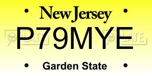 P79MYE New Jersey License Plate