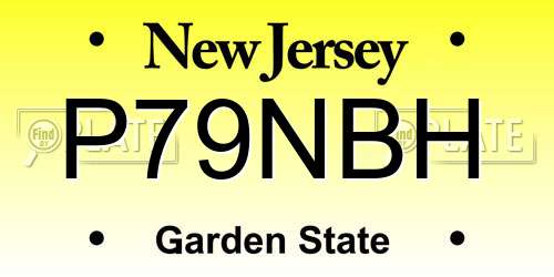 P79NBH New Jersey License Plate