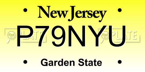 P79NYU New Jersey License Plate