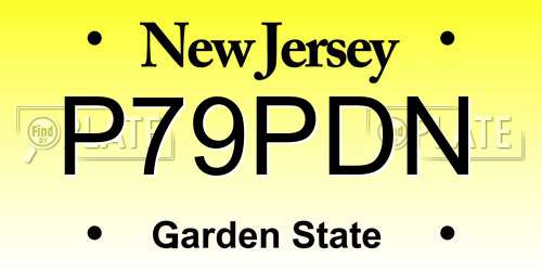 P79PDN New Jersey License Plate