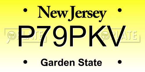 P79PKV New Jersey License Plate