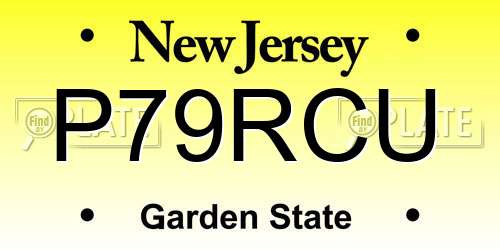 P79RCU New Jersey License Plate