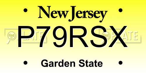 P79RSX New Jersey License Plate