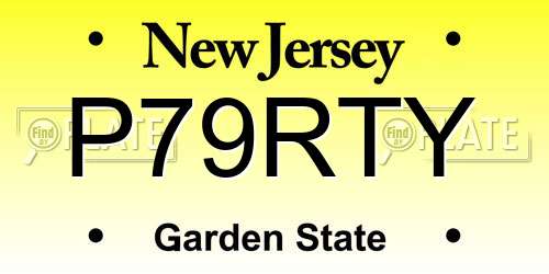 P79RTY New Jersey License Plate