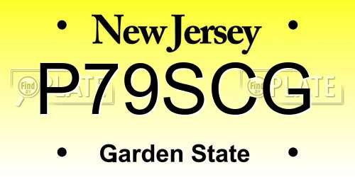 P79SCG New Jersey License Plate