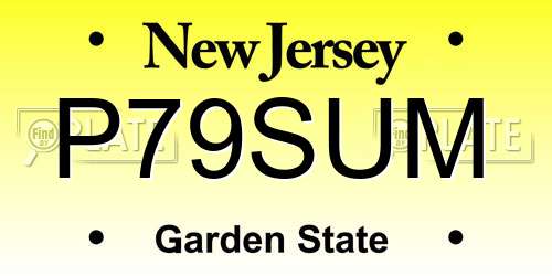 P79SUM New Jersey License Plate