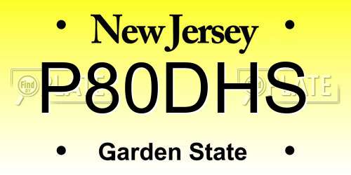 P80DHS New Jersey License Plate