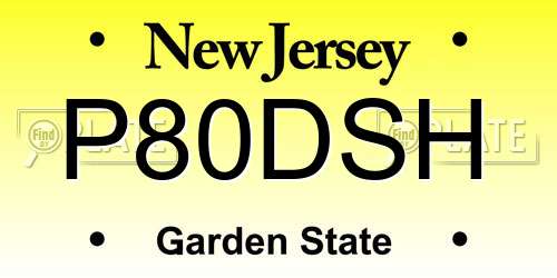 P80DSH New Jersey License Plate
