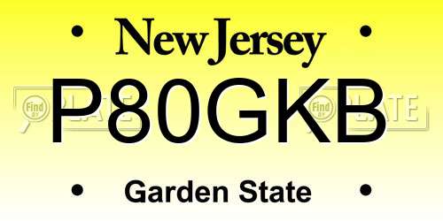 P80GKB New Jersey License Plate
