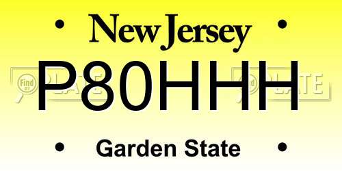 P80HHH New Jersey License Plate