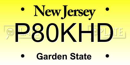 P80KHD New Jersey License Plate