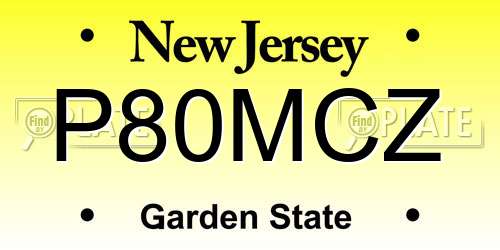 P80MCZ New Jersey License Plate