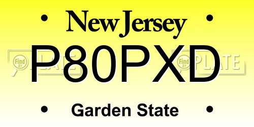 P80PXD New Jersey License Plate