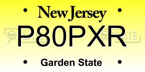 P80PXR New Jersey License Plate