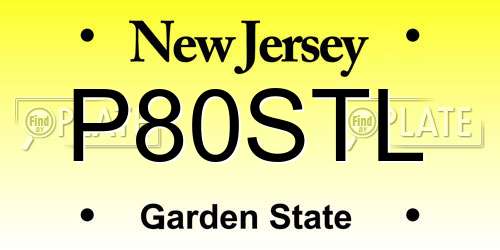 P80STL New Jersey License Plate
