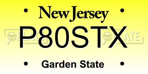 P80STX New Jersey License Plate