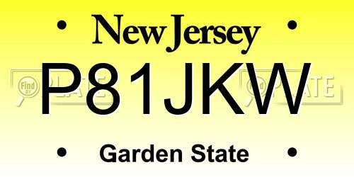 P81JKW New Jersey License Plate