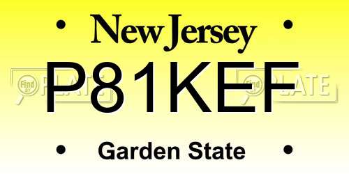P81KEF New Jersey License Plate