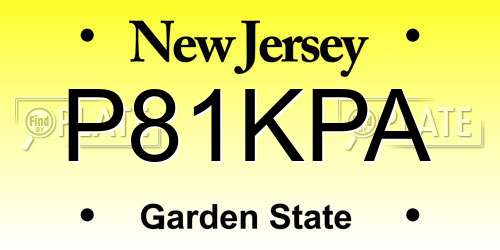 P81KPA New Jersey License Plate