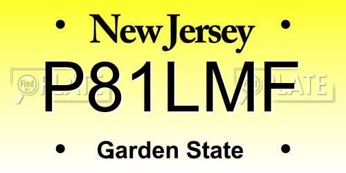 P81LMF New Jersey License Plate