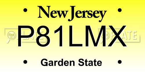 P81LMX New Jersey License Plate