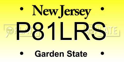 P81LRS New Jersey License Plate