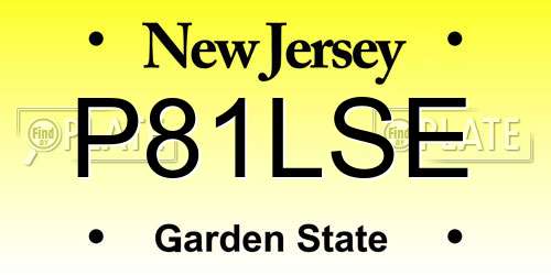 P81LSE New Jersey License Plate