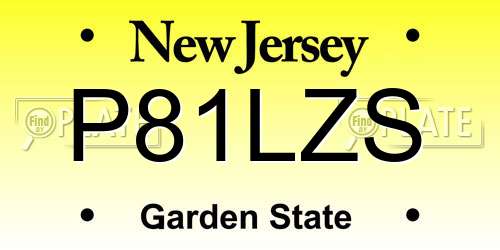 P81LZS New Jersey License Plate