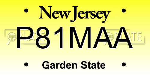 P81MAA New Jersey License Plate