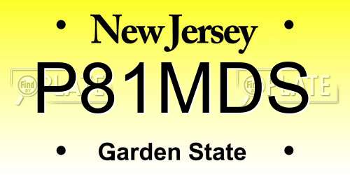 P81MDS New Jersey License Plate