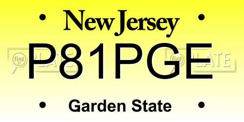 P81PGE New Jersey License Plate