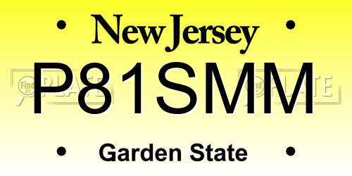 P81SMM New Jersey License Plate