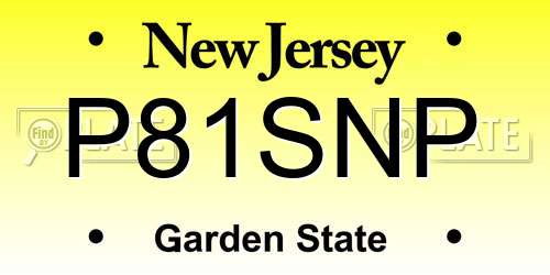 P81SNP New Jersey License Plate