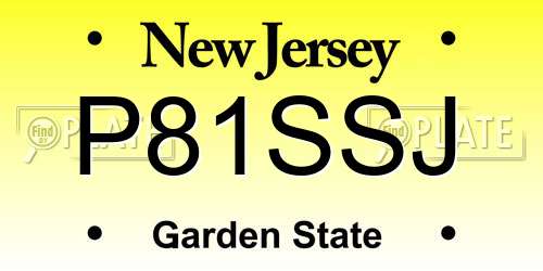 P81SSJ New Jersey License Plate