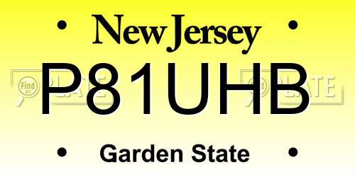 P81UHB New Jersey License Plate