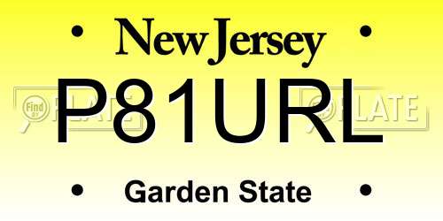 P81URL New Jersey License Plate
