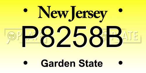 P8258B New Jersey License Plate