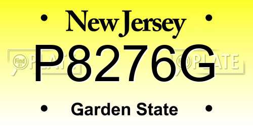 P8276G New Jersey License Plate