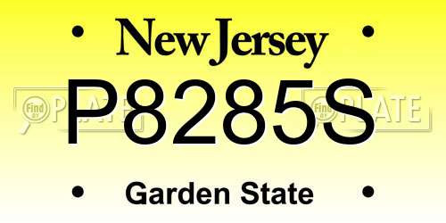 P8285S New Jersey License Plate