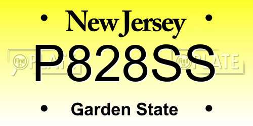 P828SS New Jersey License Plate
