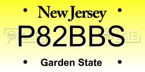 P82BBS New Jersey License Plate